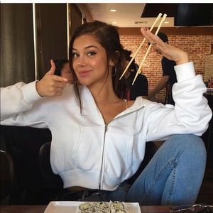 brandy melville white crystal hoodie